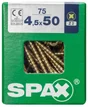 Lot De 75 Vis Acier Tête Fraisée Pozidriv Spax, Diam.4.5 Mm X L.50 Mm