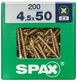 Lot De 200 Vis Acier Tête Fraisée Pozidriv Spax, Diam.4.5 Mm X L.50 Mm