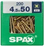 Lot De 200 Vis Acier Tête Fraisée Pozidriv Spax, Diam.4.5 Mm X L.50 Mm