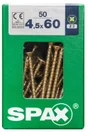 Lot De 50 Vis Acier Tête Fraisée Pozidriv Spax, Diam.4.5 Mm X L.60 Mm