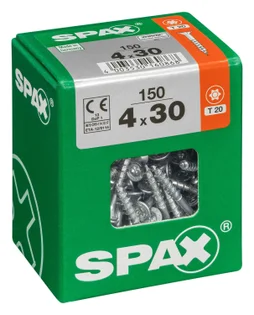 Lot De 150 Vis Acier Tête Fraisée Torx Spax, Diam.4 Mm X L.30 Mm