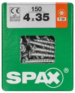Lot De 150 Vis Acier Tête Fraisée Torx Spax, Diam.4 Mm X L.35 Mm