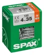 Lot De 150 Vis Acier Tête Fraisée Torx Spax, Diam.4 Mm X L.35 Mm