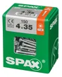 Lot De 150 Vis Acier Tête Fraisée Torx Spax, Diam.4 Mm X L.35 Mm