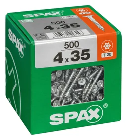 Lot De 500 Vis Acier Tête Fraisée Torx Spax, Diam.4 Mm X L.35 Mm