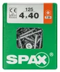Lot De 125 Vis Acier Tête Fraisée Torx Spax, Diam.4 Mm X L.40 Mm