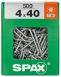 Lot De 500 Vis Acier Tête Fraisée Torx Spax, Diam.4 Mm X L.40 Mm