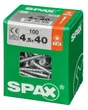 Lot De 100 Vis Acier Tête Fraisée Torx Spax, Diam.4.5 Mm X L.40 Mm