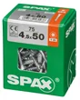 Lot De 75 Vis Acier Tête Fraisée Torx Spax, Diam.4.5 Mm X L.50 Mm