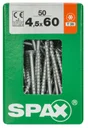 Lot De 50 Vis Acier Tête Fraisée Torx Spax, Diam.4.5 Mm X L.60 Mm