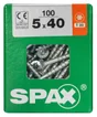 Lot De 100 Vis Acier Tête Fraisée Torx Spax, Diam.5 Mm X L.40 Mm