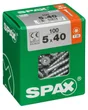 Lot De 100 Vis Acier Tête Fraisée Torx Spax, Diam.5 Mm X L.40 Mm