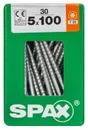 Lot De 30 Vis Acier Tête Fraisée Torx Spax, Diam.5 Mm X L.100 Mm