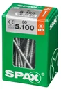 Lot De 30 Vis Acier Tête Fraisée Torx Spax, Diam.5 Mm X L.100 Mm