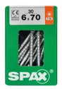 Lot De 30 Vis Acier Tête Fraisée Torx Spax, Diam.6 Mm X L.70 Mm