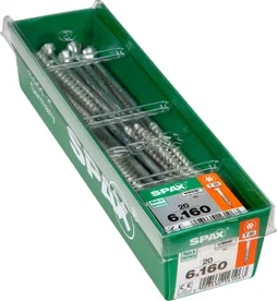 Lot De 20 Vis Acier Tête Fraisée Torx Spax, Diam.6 Mm X L.160 Mm