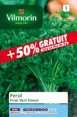 Persil Frisé Vert Foncé + 50% Gratuit, Vilmorin