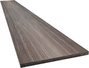 Tablette Melaminee 250X60Cm Ep 18Mm Chene Grise Mat Bords Droits