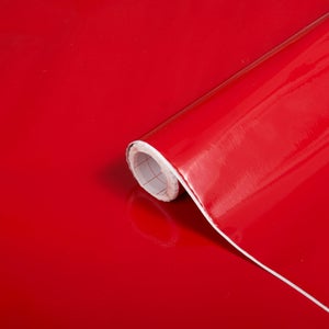 Revêtement Adhésif Uni Laqué, Rouge Vif, 2 M X 0.45 M