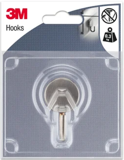 Crochet à suspendre réutilisable Permanent 3M, gris