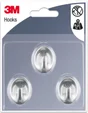 Lot de 3 crochets adhésif, 3M argent 0.3 kg