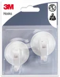 Lot de 2 crochets à ventouse 3M, blanc