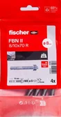 4 goujons à bague fbn ii 43392 FISCHER, Diam.8 x L.70 mm