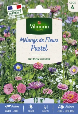 Prairie Fleurie Mélange Pastel Vilmorin 10 M²