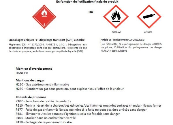 Consigne de gaz propane 35 kg
