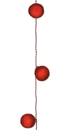 GUIRLANDE BOULE VELOUR ROUGE 3.40M