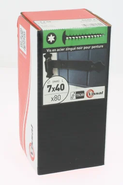 Lot De 80 Vis Acier Tête Ronde Standers, Diam.7 Mm X L.40 Mm