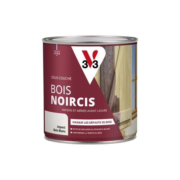 Sous-Couche Lasure Bois Intérieur Et Extérieur Bois Noircis V33, 0.5 L Incolore