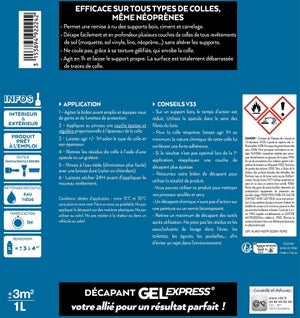 Décapant Colle V33 Gel Express, 1 L