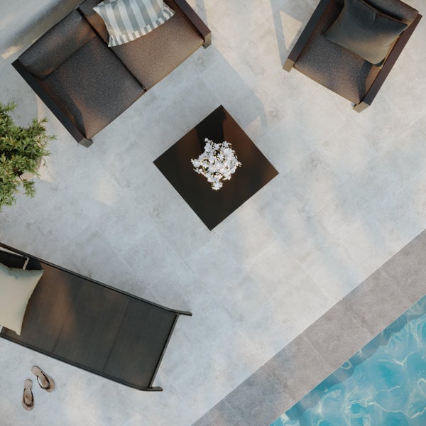 Carrelage sol extérieur effet béton gris Alesia l.33 x L.33 cm ARTENS