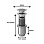 Bonde, clic-clac lavabo, diam.42 mm, EQUATION, chrome