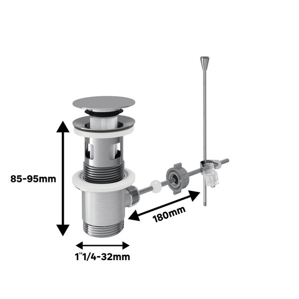Bonde, à tirette lavabo, diam.42 mm, EQUATION, chrome