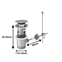 Bonde, à tirette lavabo, diam.42 mm, EQUATION, chrome