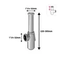 Siphon pour lavabo gain de place diam.32, EQUATION, chrome