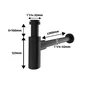 Siphon pour lavabo gain de place diam.32, EQUATION, noir