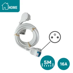 Rallonge menager 16a h05vvf 3g1,5 5 metres blanc lexman