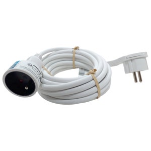 Rallonge avec terre L.5 m H05VV-F 3G1.5 mm², LEXMAN