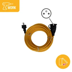 Rallonge de bricolage 16a h07rn-f 3g1,5 ip44 10 metres jaune lexman