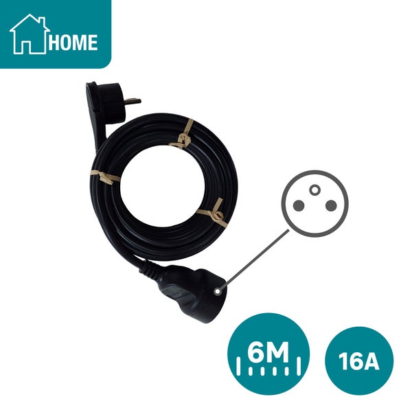 Rallonge avec terre L.6 m H05VV-F 3G1.5 mm², LEXMAN