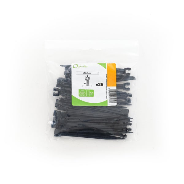 Lot de 25 supports de tuyau pour arrosage polypropylène GEOLIA