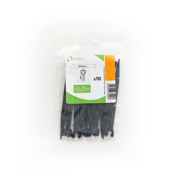 Lot de 10 supports de tuyau pour arrosage polypropylène GEOLIA