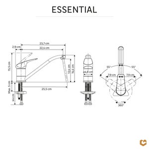 Mitigeur de cuisine, Essential, DELINIA blanc