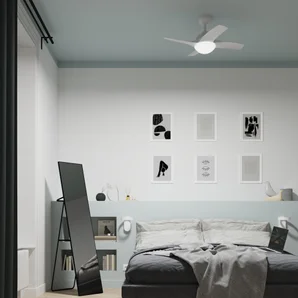 Ventilateur de plafond Siroco diam.91cm e27 blanc INSPIRE