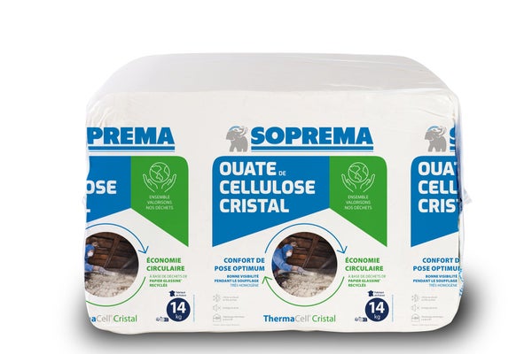 Ouate de cellulose Thermacell Cristal SOPREMA 14 kg