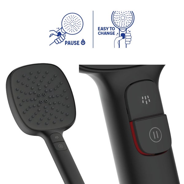 Pommeau de douche Remix, noir, Sensea