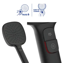 Pommeau de douche Remix, noir, Sensea